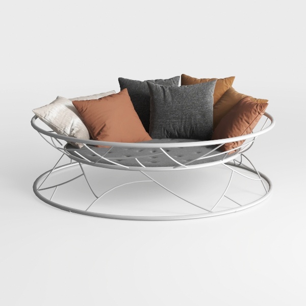 Bird's Nest-Shaped Hand-Woven Light Gray Aluminum