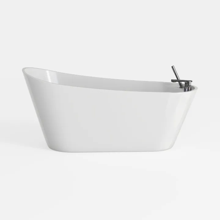 Minimalist White Acrylic Freestanding Bathtub 3D Model