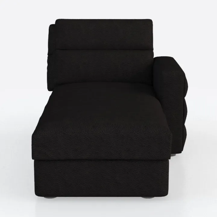 Minimalist Black Fabric Right Arm Chaise Lounge 3D Model