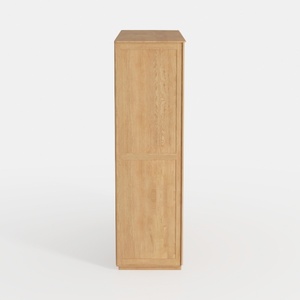 Minimalist Solid Oak Tall Storage Cabinet 3D Model