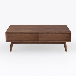 Mid Century Coffee Table with Storage & Sliding Fe