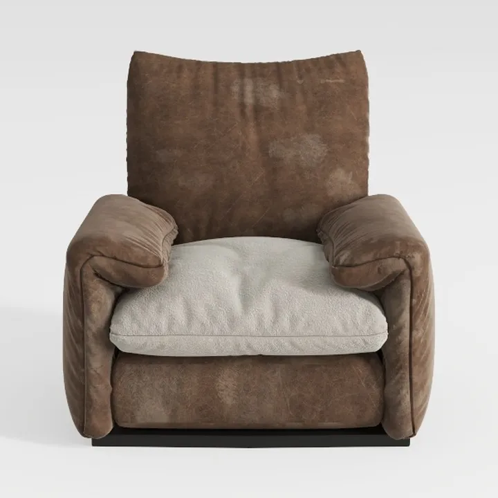 CANMOV Faux Leather Manual Reclining Sofa,3 Seat R