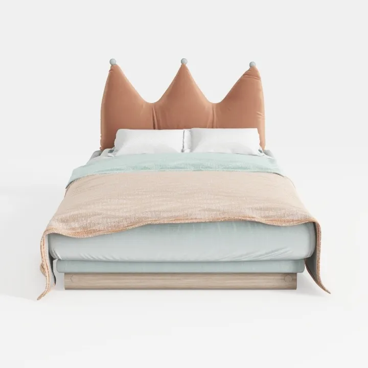 Wood Frame Full Size Upholstered Princess Platform