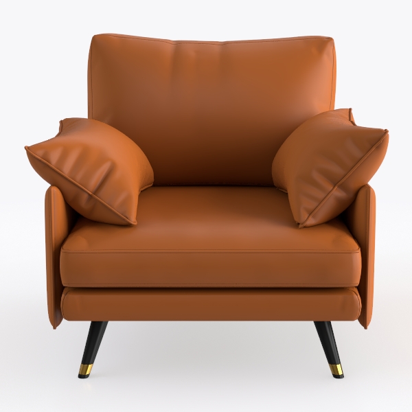 Modern Accent Living Room Chairs, Leather Oversize