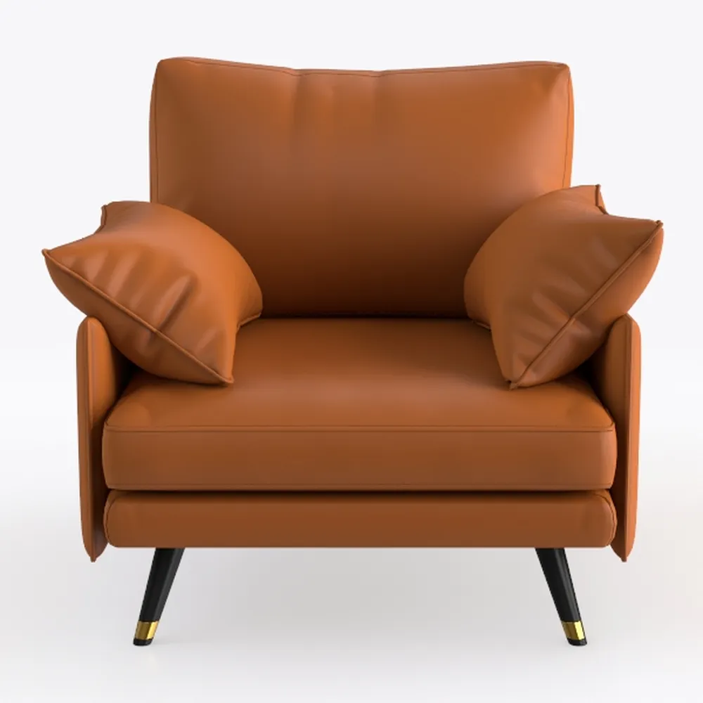 Modern Accent Living Room Chairs, Leather Oversize