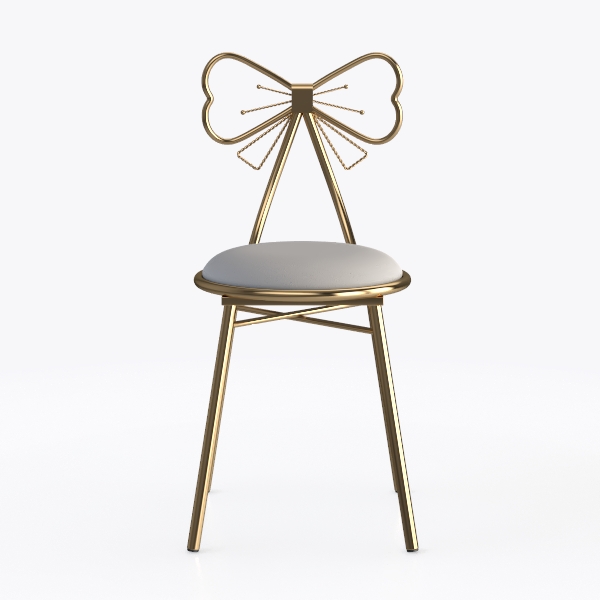 Modern Velvet Vanity Chair, Butterfly Bow Tie