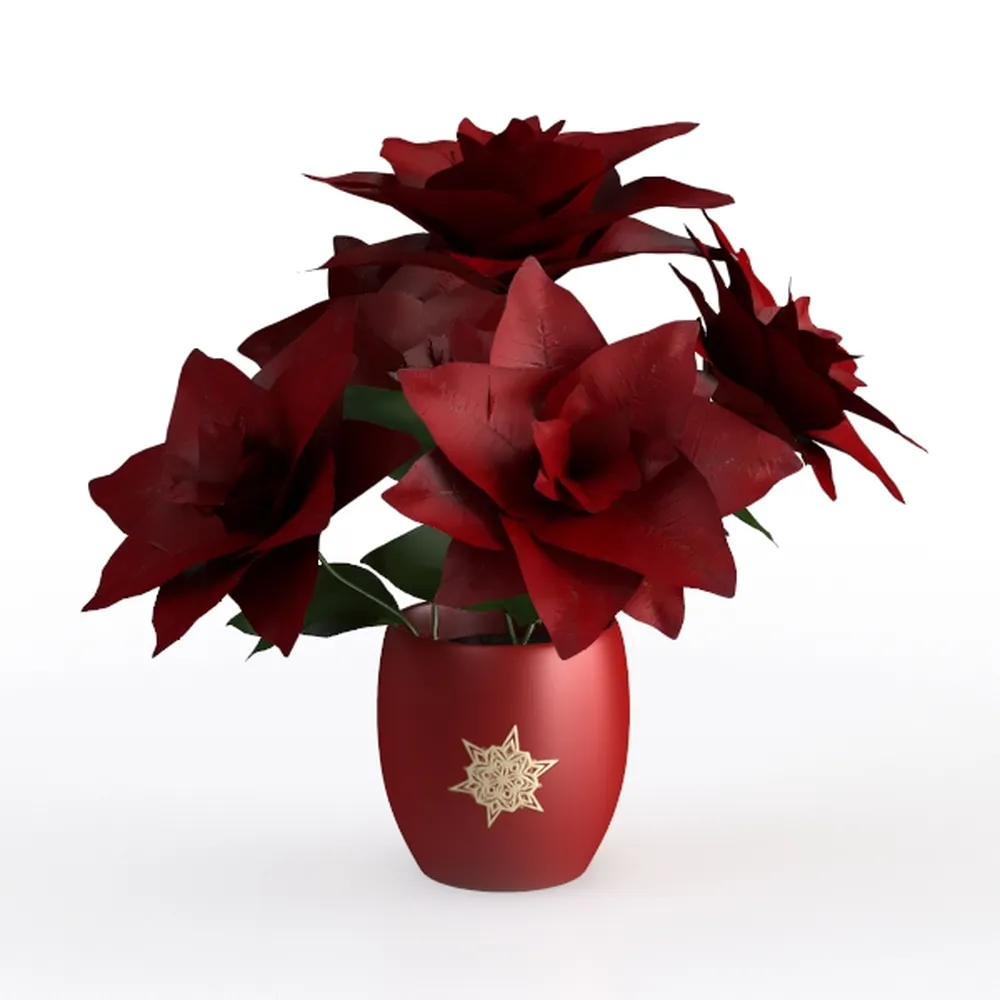 6 Pcs Magnolia Artificial Leaves Branches 3D