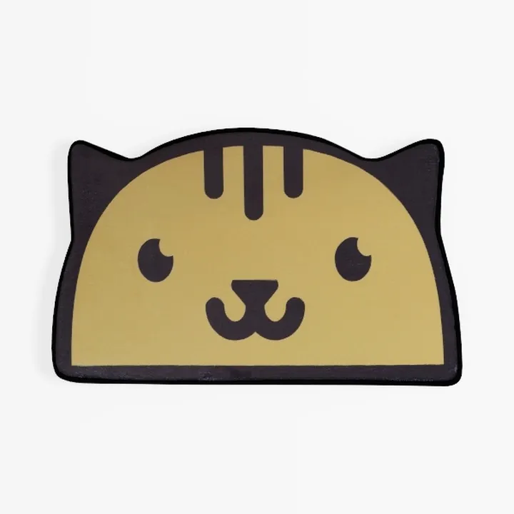 Cute Cartoon Cat Shaped Fabric Doormat 3D Model