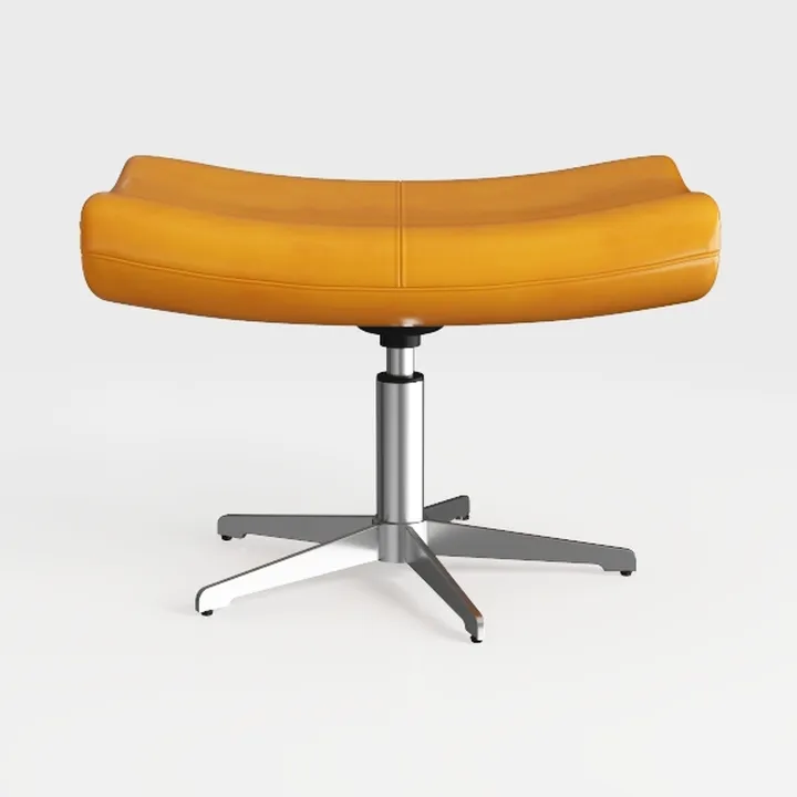 Modern Contemporary Leather Metal Ottoman 3D Model