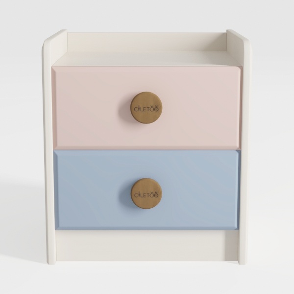 Side Table Thickened Backboard Nightstand 2