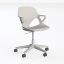 Modern Minimalist Plastic Adjustable Office Chair 3D Model Left 45 Degree View