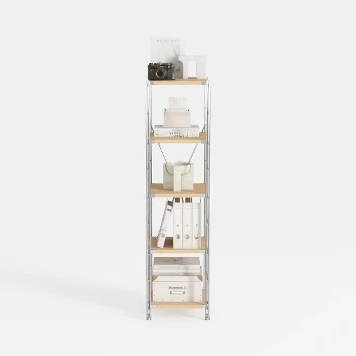 Furinno Pasir 5-Tier Corner Open Shelf Bookcase