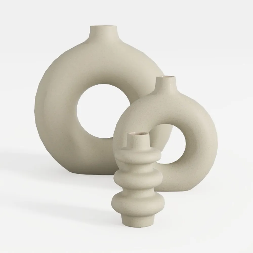 Hug Donut Decorative Vase Set - Modern Nordic Boho