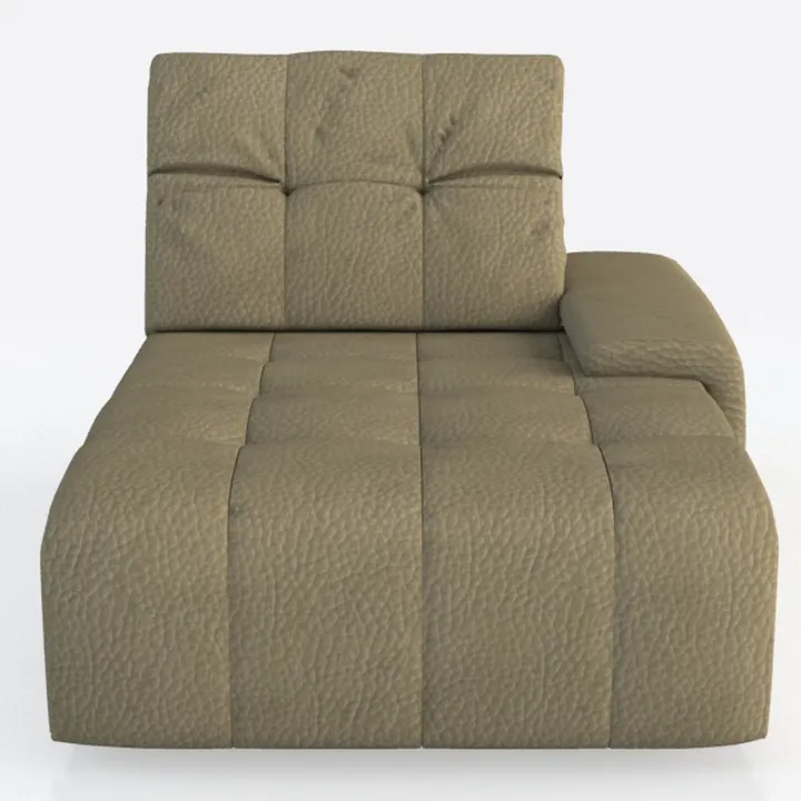 Modern Leather Tufted Chaise Lounge 3D Model