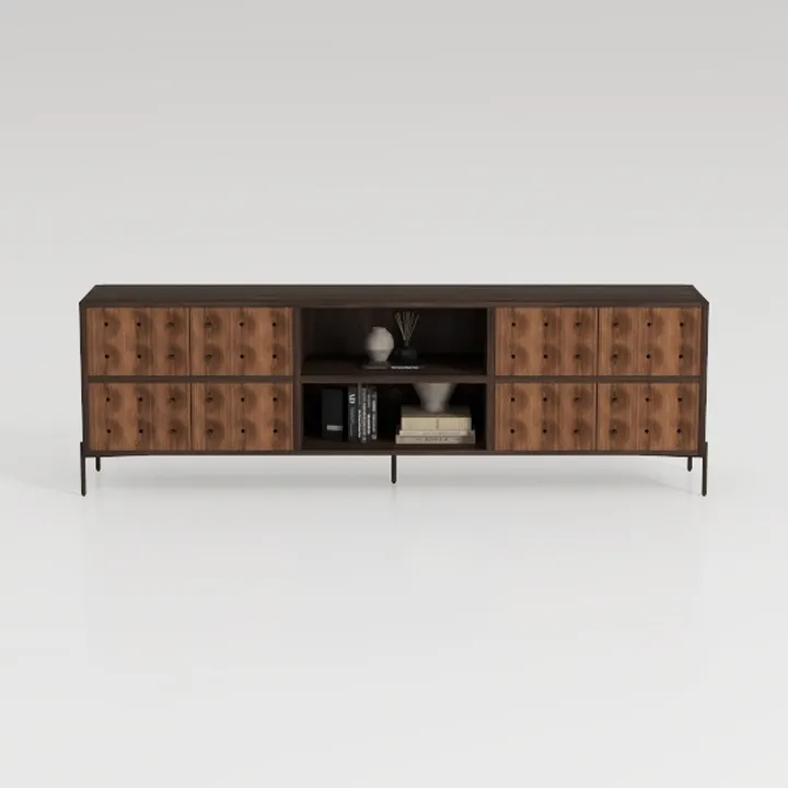 COLAMY TV Stand with Two Doors, Entertainment