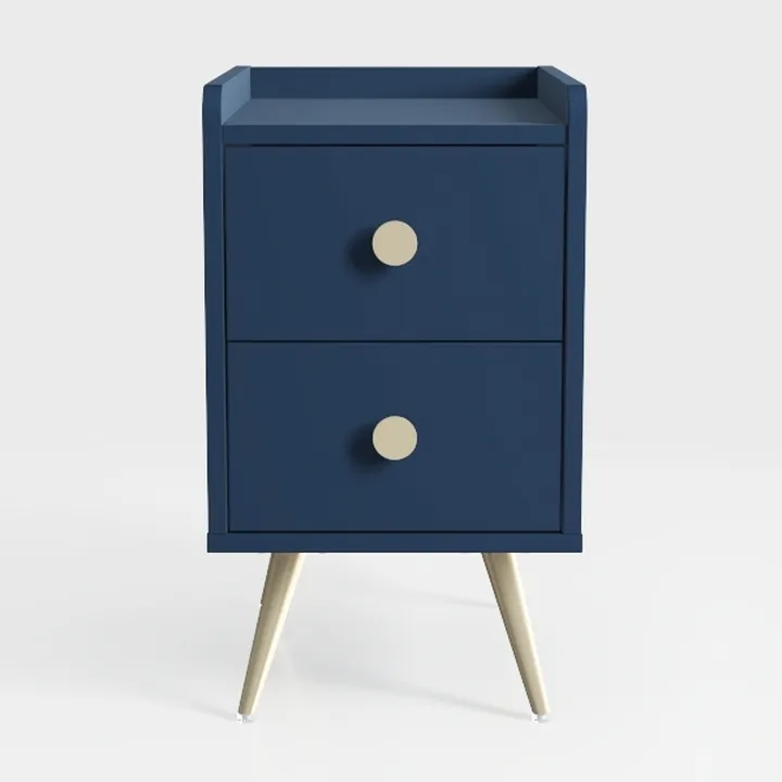 Bedside Table Pine Drawers Mini Leather Locker