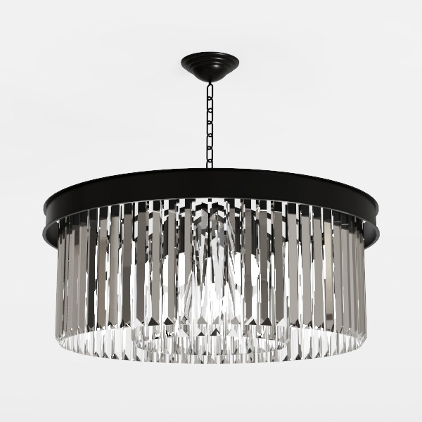 8 Light Modern Crystal Chandelier 20&#39;&#39; Black 