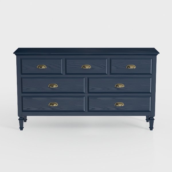 Modern Navy Blue Solid Wood 7 Drawer Dresser 3D Model | Homestyler  originated from Autodesk