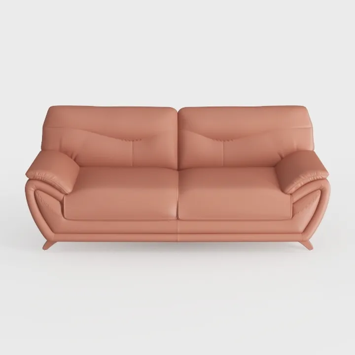 Modern Pink Leather Loveseat Sofa 3D Model