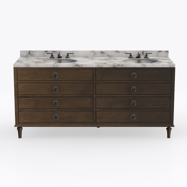 MAISON DOUBLE VANITY SINK Antiqued Coffee