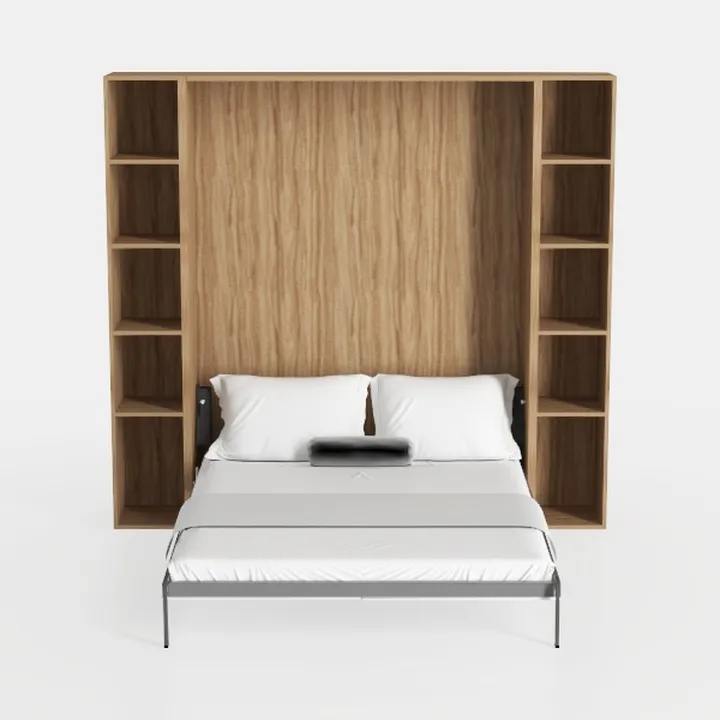 LZ LEISURE ZONE Twin Size Murphy Bed with Shelves,