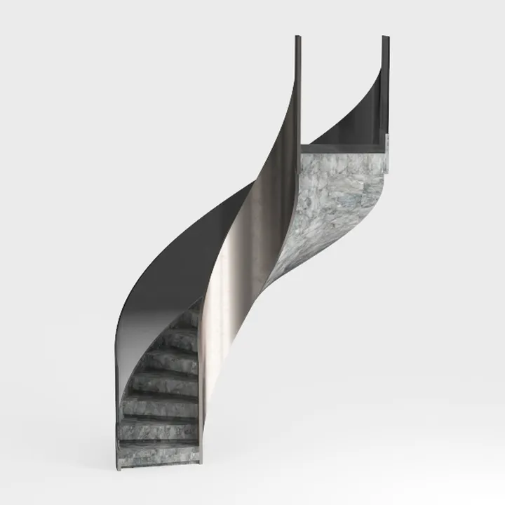 Modern Marble Metal Spiral Staircase 3D Model