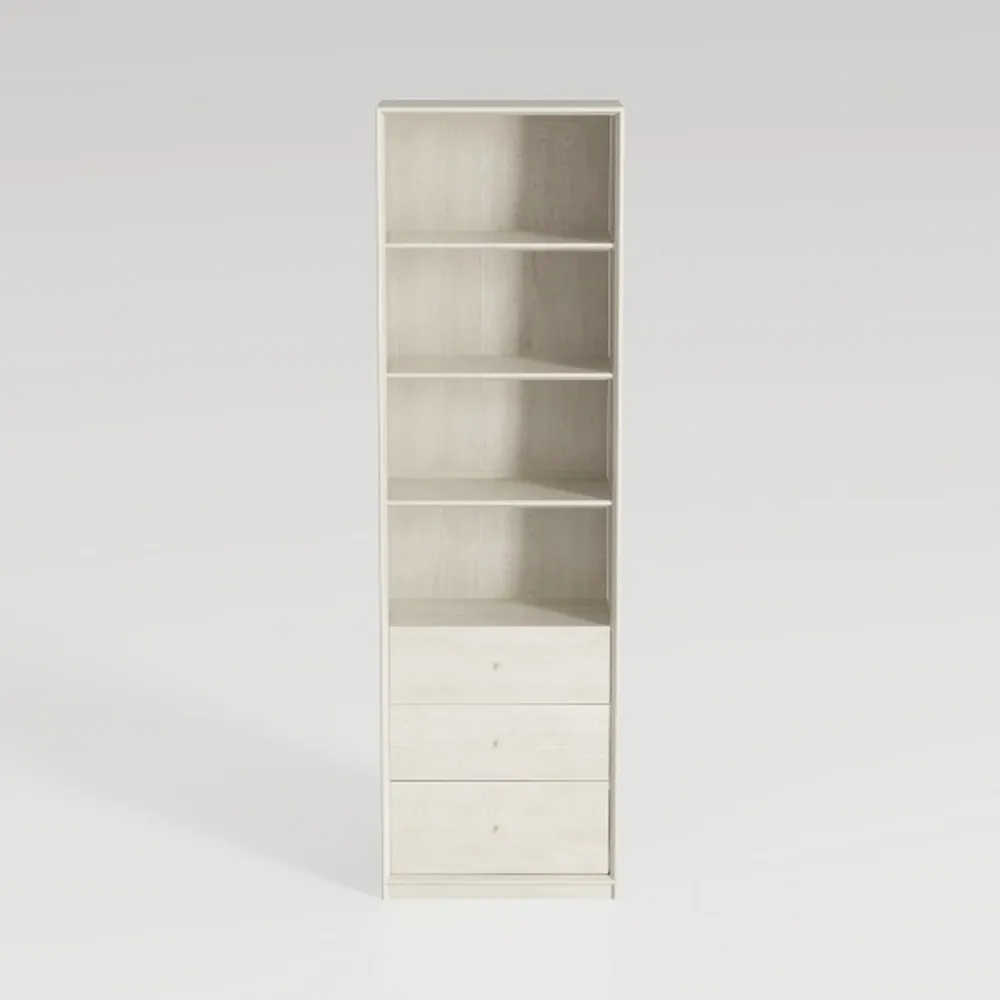 70in Tall Bookshelf 6 Tier Bookcase with Barn Door