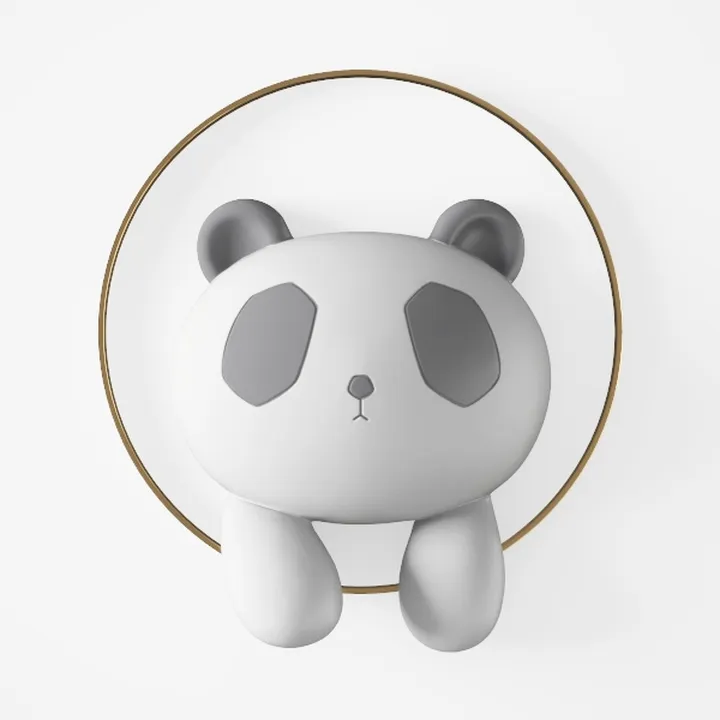 Cute Cartoon Panda Wall Decor 3D Model