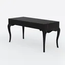 Modern Black Solid Wood Curved Leg Console Table 3D Model Left 45 Degree View