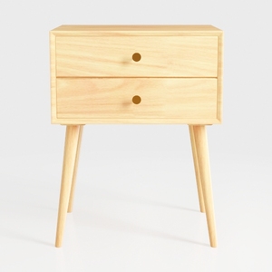 Nathan James 32704 Harper Mid-Century Oak Wood Nightstand with 2-Drawers