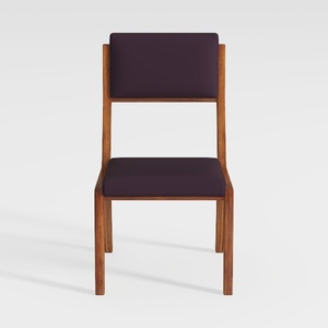 Modern Solid Wood Fabric Upholstered Dining Chair 3D Model