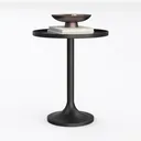 Modern Minimalist Black Metal Round Side Table 3D Model Left 45 Degree View