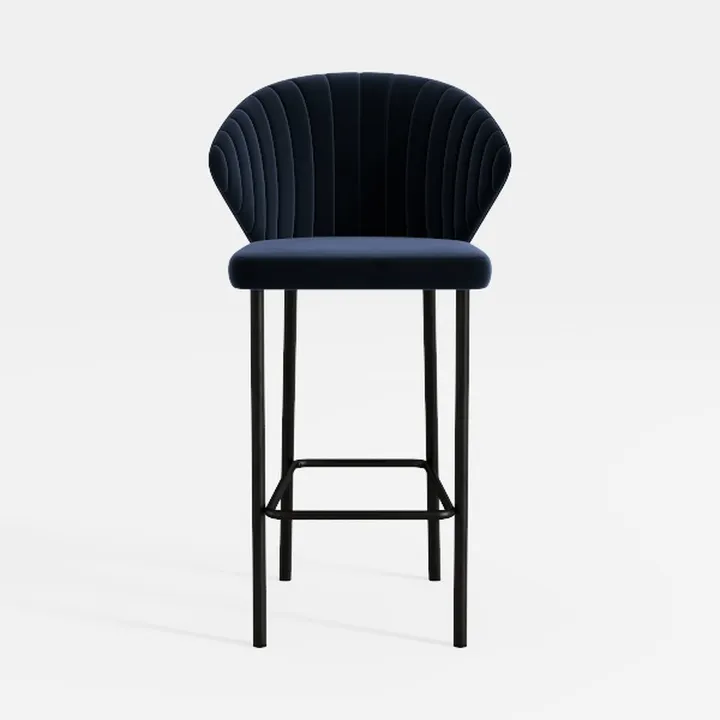Set of 2 Velvet Upholstered 360° Swivel Bar Stools