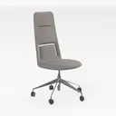 Minimalist Fabric Office Chair High Back 3D Model Right 45 Degree View