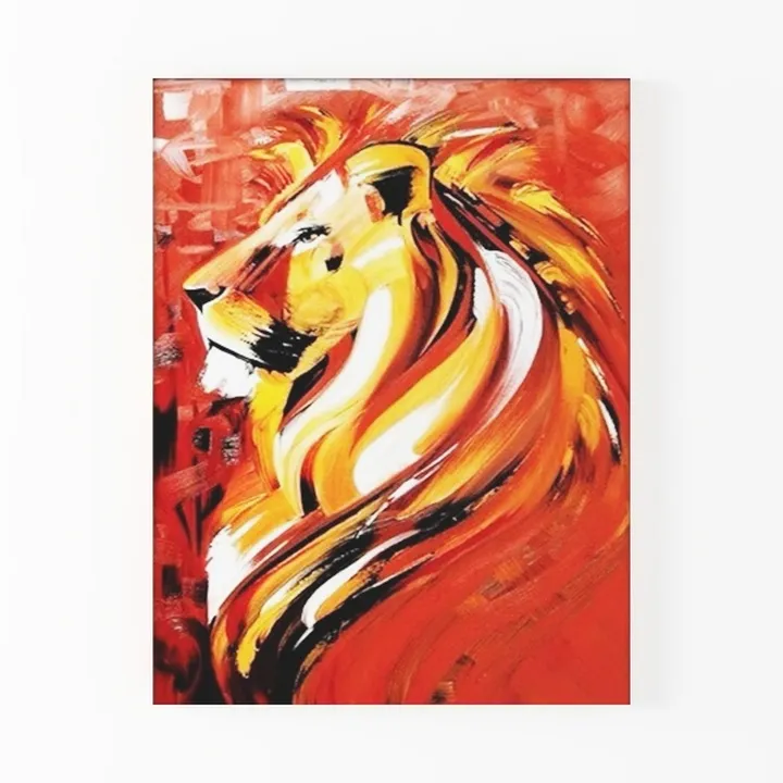 Abstract Artistic Lion Painting Wall Art Decor 3D Model