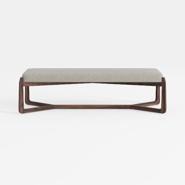 44-Inch Teddy Fleece White Upholstered Bench with