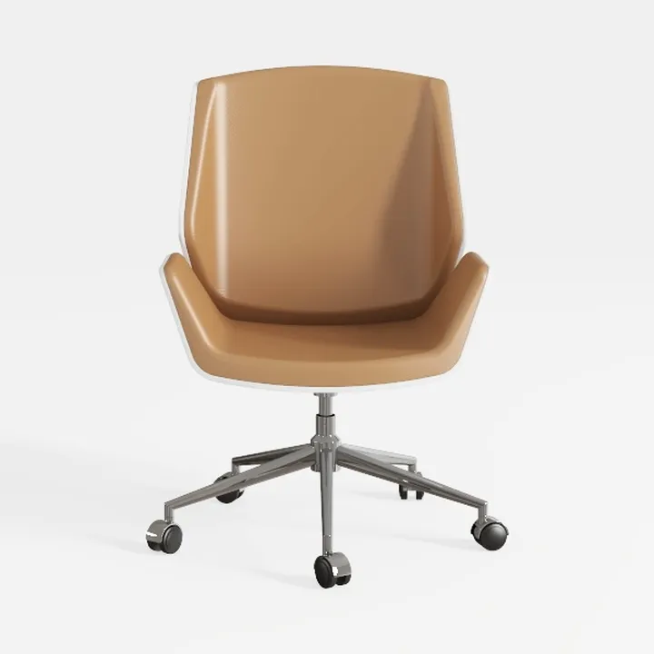 Modern Minimalist Tan Leather Office Chair 3D Model