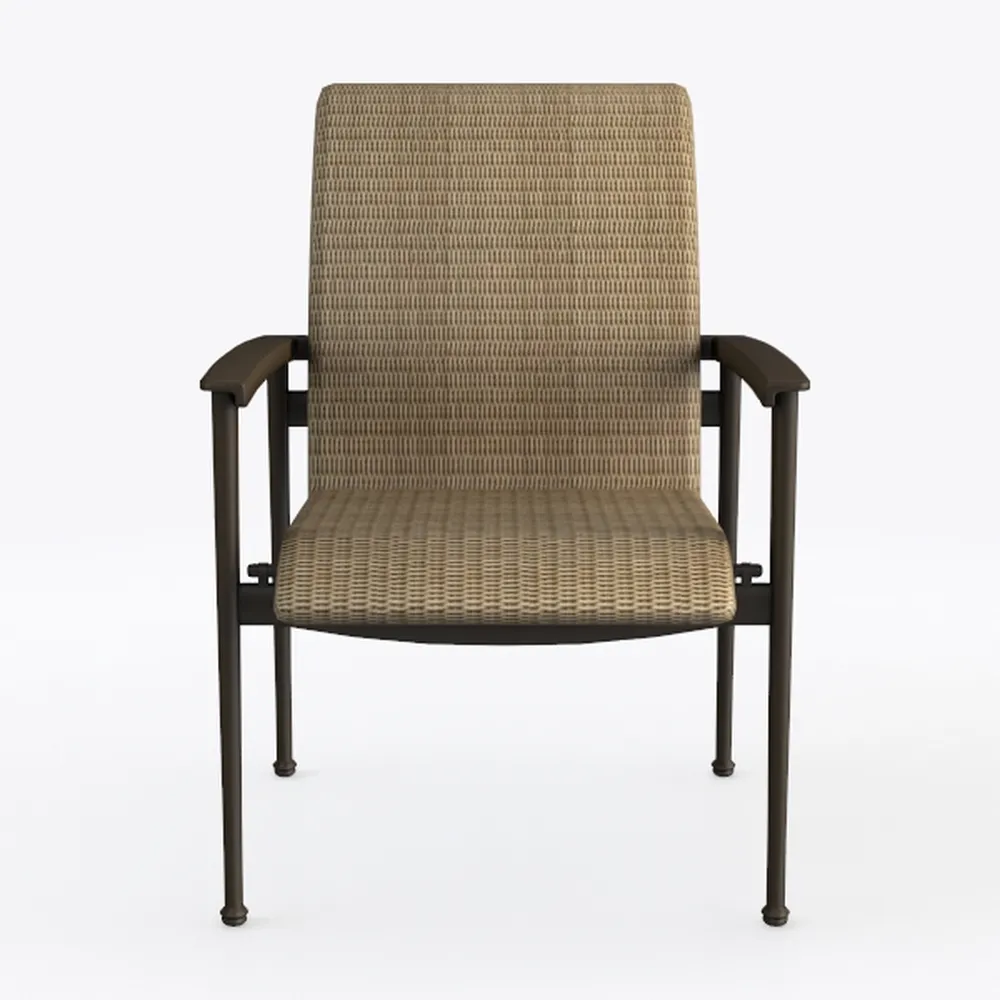 Handwoven Rattan Glider Stainless Steel Outdoor Lo