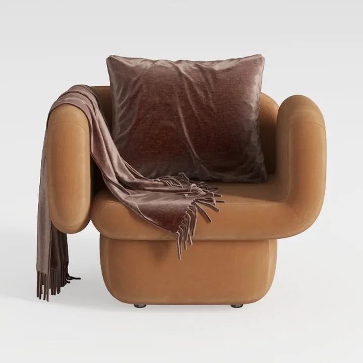 Modern Modular Chenille Sofa 1 Pieces Living Room 