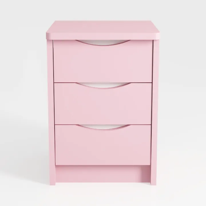 Velvet Bedside Table with 3 Drawers, Nightstand