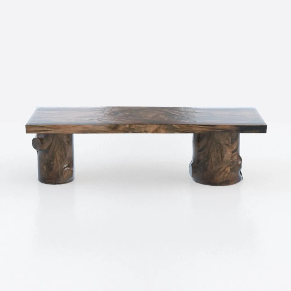 Aged Brown Slate Concrete Garden Bench