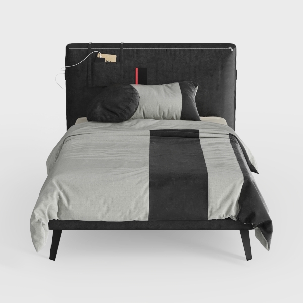 Twin Size Bed Frame, Storage Headboard with