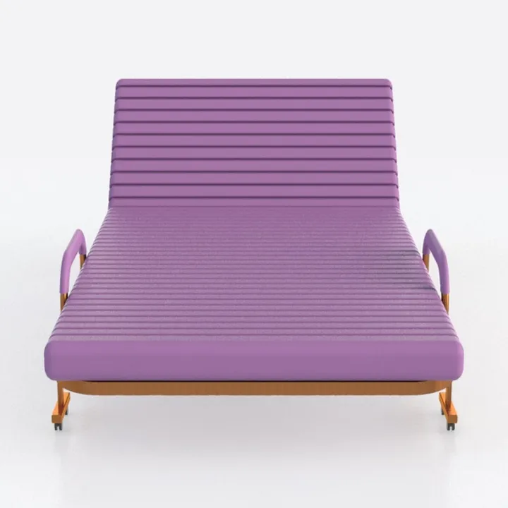 Modern Purple Fabric Upholstered Double Chaise Lounge 3D Model
