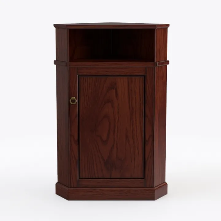 Dark Brown Storage Cabinet with Doors and Shelves