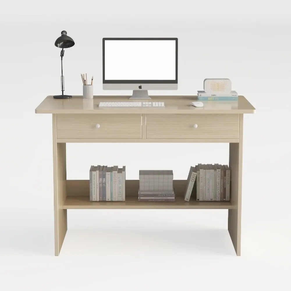 RIQUIPAI 39" Home Office Desk with Hutch, Bookshel