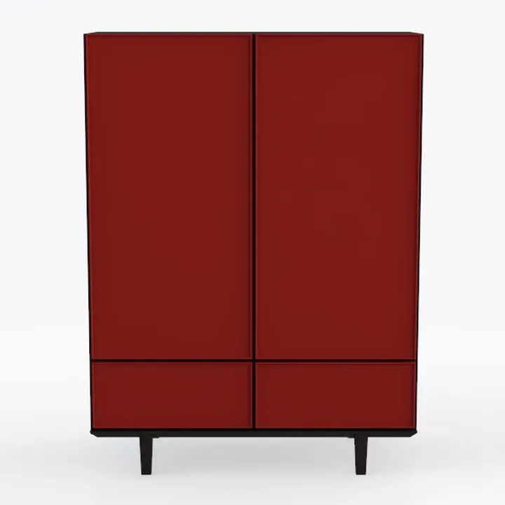 2 Door Metal Accent Storage Cabinet for Bedroom