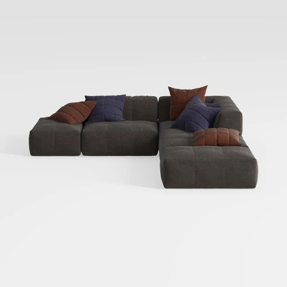 Modern Couch with Deep Seat, Modular Sectional