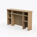 Oak Desk Standard Hutch Left 45 Degree View