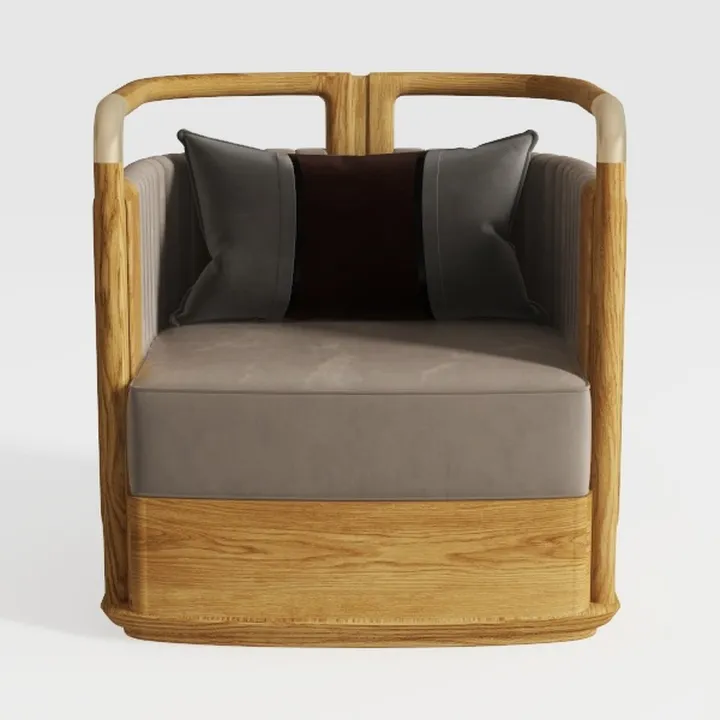 UNICOO - Mid-Century Modern Accent Chair, Fabric R