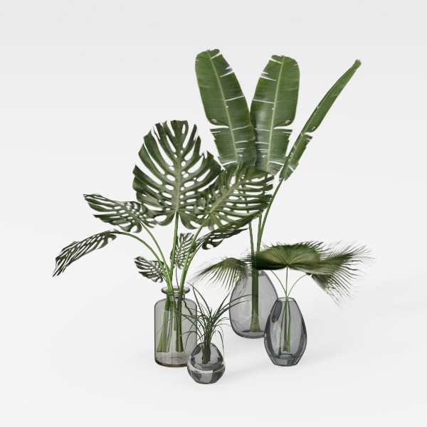 4 Pcs Magnolia Artificial Leaves Branches 25 Inch